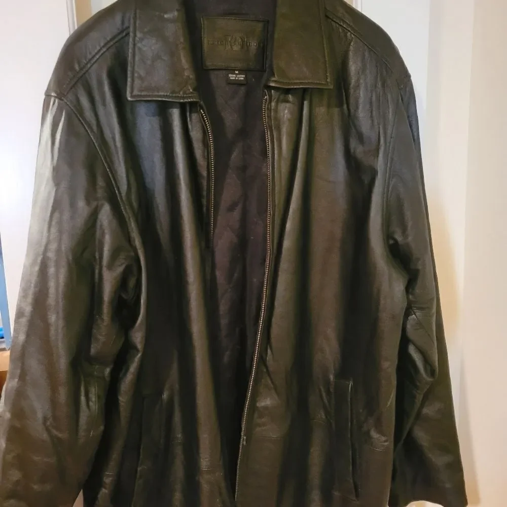 Knights Bridge Mens Leather Jacket, M